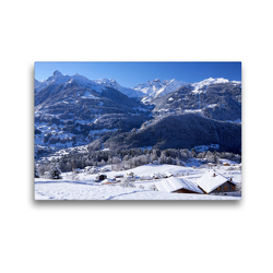 Premium Textil-Leinwand 45 x 30 cm Quer-Format Winterlandschaft im Montafon | Wandbild, HD-Bild auf Keilrahmen, Fertigbild auf hochwertigem Vlies, Leinwanddruck von Andreas Riedmiller