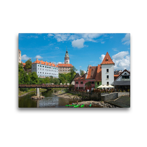 Premium Textil-Leinwand 450 x 300 cm Quer-Format Cesky Krumlov – Böhmisch Krumau | Wandbild, HD-Bild auf Keilrahmen, Fertigbild auf hochwertigem Vlies, Leinwanddruck von Frauke Scholz