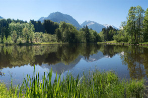 Premium Textil-Leinwand 450 x 300 cm Quer-Format Moorsee Oberstdorf | Wandbild, HD-Bild auf Keilrahmen, Fertigbild auf hochwertigem Vlies, Leinwanddruck von None SusaZoom