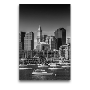 Premium Textil-Leinwand 50 x 75 cm Hoch-Format BOSTON Skyline | Wandbild, HD-Bild auf Keilrahmen, Fertigbild auf hochwertigem Vlies, Leinwanddruck von Melanie Viola