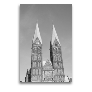 Premium Textil-Leinwand 50 x 75 cm Hoch-Format Bremer Dom | Wandbild, HD-Bild auf Keilrahmen, Fertigbild auf hochwertigem Vlies, Leinwanddruck von kattobello