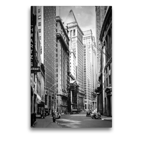 Premium Textil-Leinwand 50 x 75 cm Hoch-Format Broad Street looking toward Wall Street, Manhattan, 1936 | Wandbild, HD-Bild auf Keilrahmen, Fertigbild auf hochwertigem Vlies, Leinwanddruck von Christian Müringer