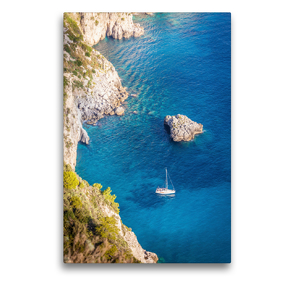 Premium Textil-Leinwand 50 x 75 cm Hoch-Format Bucht von Faraglione auf Capri, Italien | Wandbild, HD-Bild auf Keilrahmen, Fertigbild auf hochwertigem Vlies, Leinwanddruck von Christian Müringer