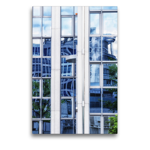 Premium Textil-Leinwand 50 x 75 cm Hoch-Format Frankfurts Architekturen – Spiegelbilder der Bürostadt Niederrad | Wandbild, HD-Bild auf Keilrahmen, Fertigbild auf hochwertigem Vlies, Leinwanddruck von N N