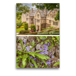 Premium Textil-Leinwand 50 x 75 cm Hoch-Format Garten und Herrenhaus Trerice House in Cornwall, England | Wandbild, HD-Bild auf Keilrahmen, Fertigbild auf hochwertigem Vlies, Leinwanddruck von Christian Müringer