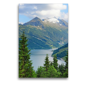 Premium Textil-Leinwand 50 x 75 cm Hoch-Format Gerlos Stausee in Österreich. | Wandbild, HD-Bild auf Keilrahmen, Fertigbild auf hochwertigem Vlies, Leinwanddruck von Anja Frost