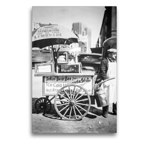 Premium Textil-Leinwand 50 x 75 cm Hoch-Format Hot Dog Stand, West St. and North Moore, Manhattan, 1936 | Wandbild, HD-Bild auf Keilrahmen, Fertigbild auf hochwertigem Vlies, Leinwanddruck von Christian Müringer