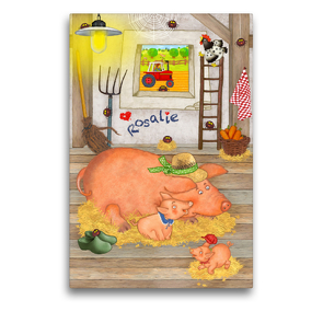 Premium Textil-Leinwand 50 x 75 cm Hoch-Format Mein Schwein Rosalie | Wandbild, HD-Bild auf Keilrahmen, Fertigbild auf hochwertigem Vlies, Leinwanddruck von Marion Krätschmer