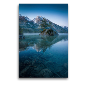 Premium Textil-Leinwand 50 x 75 cm Hoch-Format Morgen am Hintersee | Wandbild, HD-Bild auf Keilrahmen, Fertigbild auf hochwertigem Vlies, Leinwanddruck von Martin Wasilewski