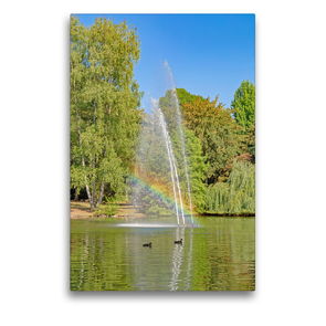 Premium Textil-Leinwand 50 x 75 cm Hoch-Format Sommerliche Stimmung im Stadtpark Wegberg | Wandbild, HD-Bild auf Keilrahmen, Fertigbild auf hochwertigem Vlies, Leinwanddruck von Natalja Thomas