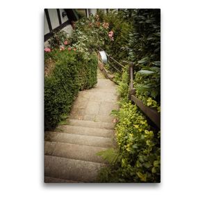 Premium Textil-Leinwand 50 x 75 cm Hoch-Format Treppe an der Wassermühle | Wandbild, HD-Bild auf Keilrahmen, Fertigbild auf hochwertigem Vlies, Leinwanddruck von Marlen Rasche