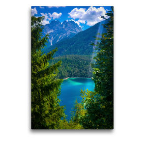 Premium Textil-Leinwand 50 x 75 cm Hoch-Format Zugspitzblick in Österreich | Wandbild, HD-Bild auf Keilrahmen, Fertigbild auf hochwertigem Vlies, Leinwanddruck von N N