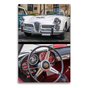 Premium Textil-Leinwand 60 x 90 cm Hoch-Format Alfa Romeo 2000 Touring Spider (1957-1962) Oldtimer | Wandbild, HD-Bild auf Keilrahmen, Fertigbild auf hochwertigem Vlies, Leinwanddruck von Christian Müringer