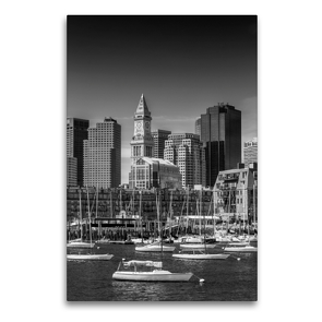 Premium Textil-Leinwand 60 x 90 cm Hoch-Format BOSTON Skyline | Wandbild, HD-Bild auf Keilrahmen, Fertigbild auf hochwertigem Vlies, Leinwanddruck von Melanie Viola