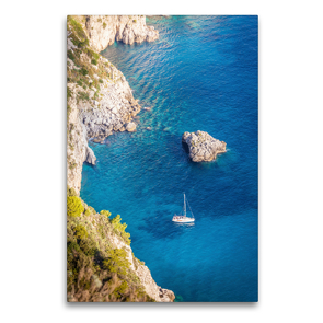 Premium Textil-Leinwand 60 x 90 cm Hoch-Format Bucht von Faraglione auf Capri, Italien | Wandbild, HD-Bild auf Keilrahmen, Fertigbild auf hochwertigem Vlies, Leinwanddruck von Christian Müringer