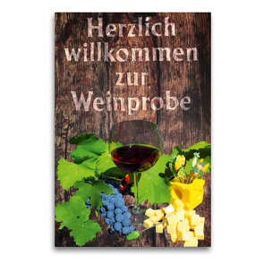 Premium Textil-Leinwand 60 x 90 cm Hoch-Format Einladung zur Weinprobe | Wandbild, HD-Bild auf Keilrahmen, Fertigbild auf hochwertigem Vlies, Leinwanddruck von Kay Tänzer