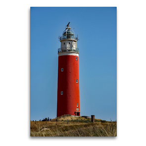 Premium Textil-Leinwand 60 x 90 cm Hoch-Format Leuchtturm Eierland- Insel Texel | Wandbild, HD-Bild auf Keilrahmen, Fertigbild auf hochwertigem Vlies, Leinwanddruck von Änne Käfer-Naumann