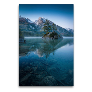 Premium Textil-Leinwand 60 x 90 cm Hoch-Format Morgen am Hintersee | Wandbild, HD-Bild auf Keilrahmen, Fertigbild auf hochwertigem Vlies, Leinwanddruck von Martin Wasilewski