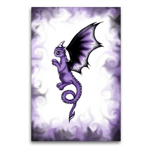 Premium Textil-Leinwand 60 x 90 cm Hoch-Format Mystischer Drache | Wandbild, HD-Bild auf Keilrahmen, Fertigbild auf hochwertigem Vlies, Leinwanddruck von Pezi Creation / Petra Haberhauer