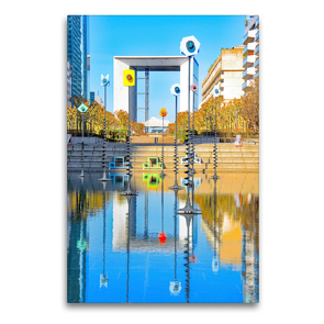 Premium Textil-Leinwand 60 x 90 cm Hoch-Format Paris Grande Arche | Wandbild, HD-Bild auf Keilrahmen, Fertigbild auf hochwertigem Vlies, Leinwanddruck von Nina Schwarze