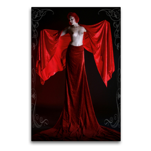 Premium Textil-Leinwand 60 x 90 cm Hoch-Format Rote Sinnlichkeit im Jugendstil | Wandbild, HD-Bild auf Keilrahmen, Fertigbild auf hochwertigem Vlies, Leinwanddruck von N N