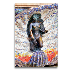 Premium Textil-Leinwand 60 x 90 cm Hoch-Format Skulptur Nymphe des Bildhauers Hermann Brachert in Rauschen/Swetlogorsk | Wandbild, HD-Bild auf Keilrahmen, Fertigbild auf hochwertigem Vlies, Leinwanddruck von Henning von Löwis of Menar