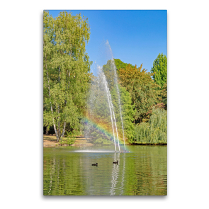 Premium Textil-Leinwand 60 x 90 cm Hoch-Format Sommerliche Stimmung im Stadtpark Wegberg | Wandbild, HD-Bild auf Keilrahmen, Fertigbild auf hochwertigem Vlies, Leinwanddruck von Natalja Thomas