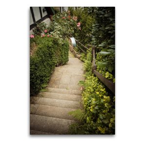 Premium Textil-Leinwand 60 x 90 cm Hoch-Format Treppe an der Wassermühle | Wandbild, HD-Bild auf Keilrahmen, Fertigbild auf hochwertigem Vlies, Leinwanddruck von Marlen Rasche