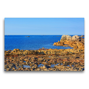 Premium Textil-Leinwand 75 x 50 cm Quer-Format Abendsonne an der Cobo Bay | Wandbild, HD-Bild auf Keilrahmen, Fertigbild auf hochwertigem Vlies, Leinwanddruck von Gisela Scheffbuch