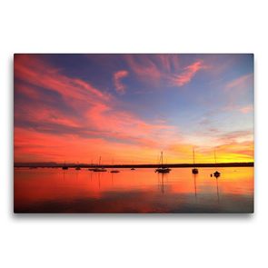 Premium Textil-Leinwand 75 x 50 cm Quer-Format Abendstimmung am Ammersee | Wandbild, HD-Bild auf Keilrahmen, Fertigbild auf hochwertigem Vlies, Leinwanddruck von Dr. Werner Altner