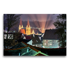 Premium Textil-Leinwand 75 x 50 cm Quer-Format Abendstimmung über der Altstadt von Eichstätt | Wandbild, HD-Bild auf Keilrahmen, Fertigbild auf hochwertigem Vlies, Leinwanddruck von Markus Treffer