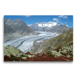 Premium Textil-Leinwand 75 x 50 cm Quer-Format Aletschgletscher | Wandbild, HD-Bild auf Keilrahmen, Fertigbild auf hochwertigem Vlies, Leinwanddruck von Andrea Pons