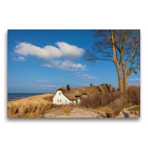 Premium Textil-Leinwand 75 x 50 cm Quer-Format Altes Deichhaus in Ahrenshoop | Wandbild, HD-Bild auf Keilrahmen, Fertigbild auf hochwertigem Vlies, Leinwanddruck von Christian Müringer