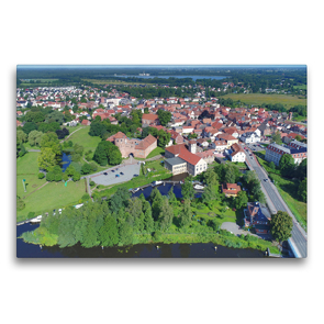 Premium Textil-Leinwand 75 x 50 cm Quer-Format Altstadtpanorama – Neustadt-Glewe | Wandbild, HD-Bild auf Keilrahmen, Fertigbild auf hochwertigem Vlies, Leinwanddruck von Markus Rein