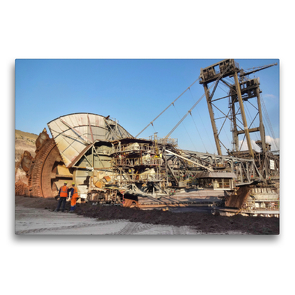 Premium Textil-Leinwand 75 x 50 cm Quer-Format An der Abraumkante von Bagger 284 | Wandbild, HD-Bild auf Keilrahmen, Fertigbild auf hochwertigem Vlies, Leinwanddruck von DannyTchi
