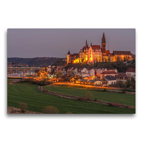 Premium Textil-Leinwand 75 x 50 cm Quer-Format An der Bennokanzel mit Blick auf den Dom zu Meißen | Wandbild, HD-Bild auf Keilrahmen, Fertigbild auf hochwertigem Vlies, Leinwanddruck von Norbert Jentzsch