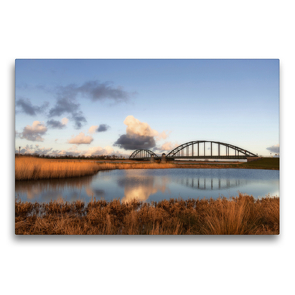 Premium Textil-Leinwand 75 x 50 cm Quer-Format An der Eiderbrücke in Friedrichstadt | Wandbild, HD-Bild auf Keilrahmen, Fertigbild auf hochwertigem Vlies, Leinwanddruck von Annett Mirsberger