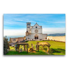 Premium Textil-Leinwand 75 x 50 cm Quer-Format Assisi – Mittelalterliches Herz Italiens | Wandbild, HD-Bild auf Keilrahmen, Fertigbild auf hochwertigem Vlies, Leinwanddruck von Alessandro Tortora