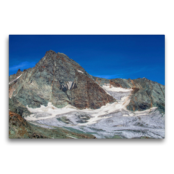 Premium Textil-Leinwand 75 x 50 cm Quer-Format Auf der blauen Wand mit Blick zum Glockner | Wandbild, HD-Bild auf Keilrahmen, Fertigbild auf hochwertigem Vlies, Leinwanddruck von Christa Kramer