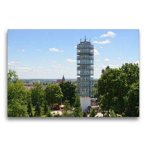 Premium Textil-Leinwand 75 x 50 cm Quer-Format Aussichtsturm Friedenswarte auf dem Marienberg in Brandenburg an der Havel | Wandbild, HD-Bild auf Keilrahmen, Fertigbild auf hochwertigem Vlies, Leinwanddruck von Anja Frost