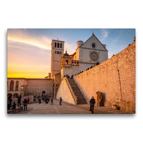 Premium Textil-Leinwand 75 x 50 cm Quer-Format Basilika San Francesco vom unteren Platz aus gesehen | Wandbild, HD-Bild auf Keilrahmen, Fertigbild auf hochwertigem Vlies, Leinwanddruck von Alessandro Tortora