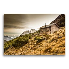 Premium Textil-Leinwand 75 x 50 cm Quer-Format Berghütte im Wettersteingebirge | Wandbild, HD-Bild auf Keilrahmen, Fertigbild auf hochwertigem Vlies, Leinwanddruck von Maik Major