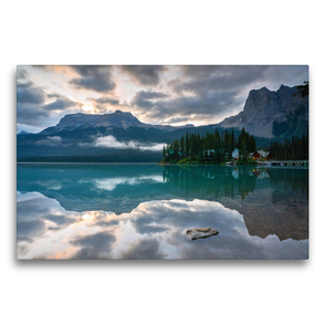 Premium Textil-Leinwand 75 x 50 cm Quer-Format Bergpanorama mit spektakulärem Sonnenaufgang in den Rocky Mountains im Yoho Nationalpark Kanadas | Wandbild, HD-Bild auf Keilrahmen, Fertigbild auf hochwertigem Vlies, Leinwanddruck von alfotokunst