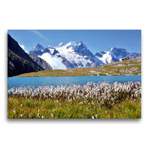 Premium Textil-Leinwand 75 x 50 cm Quer-Format Bergsee Lac Goléon, Frankreich | Wandbild, HD-Bild auf Keilrahmen, Fertigbild auf hochwertigem Vlies, Leinwanddruck von Jürgen Feuerer