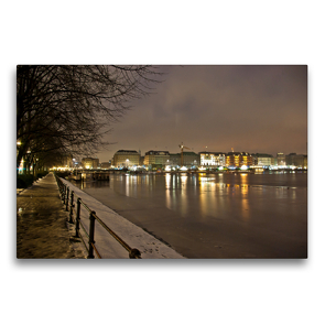 Premium Textil-Leinwand 75 x 50 cm Quer-Format Binnenalster | Wandbild, HD-Bild auf Keilrahmen, Fertigbild auf hochwertigem Vlies, Leinwanddruck von Norbert J. Sülzner / NJS-Photographie