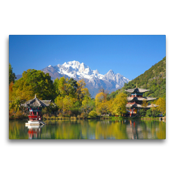 Premium Textil-Leinwand 75 x 50 cm Quer-Format Black Dragon Pool – Lijiang / China | Wandbild, HD-Bild auf Keilrahmen, Fertigbild auf hochwertigem Vlies, Leinwanddruck von Thomas Böhm