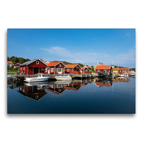 Premium Textil-Leinwand 75 x 50 cm Quer-Format Blick auf den Ort Hamburgsund in Schweden | Wandbild, HD-Bild auf Keilrahmen, Fertigbild auf hochwertigem Vlies, Leinwanddruck von Rico Ködder