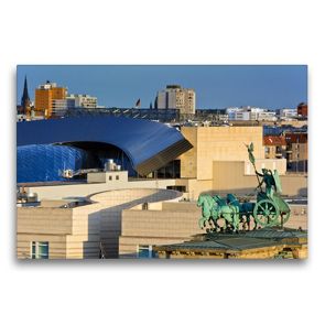 Premium Textil-Leinwand 75 x 50 cm Quer-Format Blick über Berlin | Wandbild, HD-Bild auf Keilrahmen, Fertigbild auf hochwertigem Vlies, Leinwanddruck von Andreas Schön