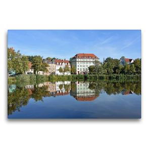 Premium Textil-Leinwand 75 x 50 cm Quer-Format Blick über den Großen Teich in der alten Residenzstadt Altenburg | Wandbild, HD-Bild auf Keilrahmen, Fertigbild auf hochwertigem Vlies, Leinwanddruck von Ulrich Senff