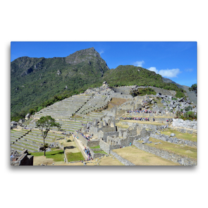 Premium Textil-Leinwand 75 x 50 cm Quer-Format Blick über die berühmte Inkastadt Machu Picchu, eines der sieben Neuen Weltwunder | Wandbild, HD-Bild auf Keilrahmen, Fertigbild auf hochwertigem Vlies, Leinwanddruck von N N